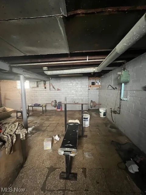 View of unfinished basement