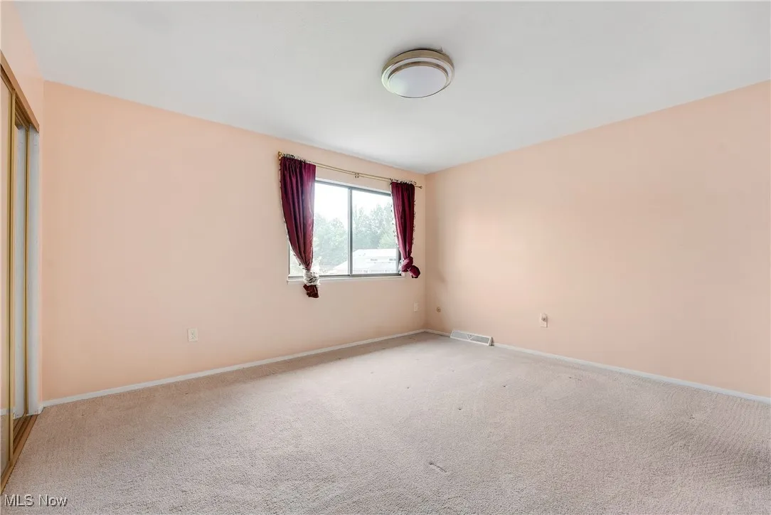 Unfurnished room with light carpet