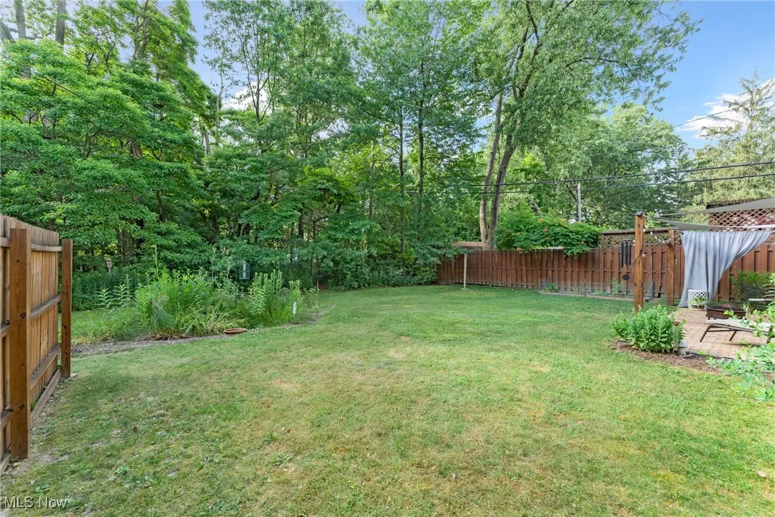 View of fenced backyard
