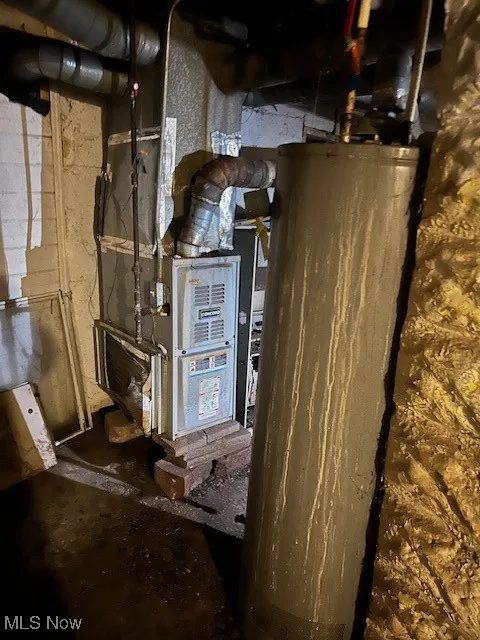 Utilities featuring water heater and heating unit