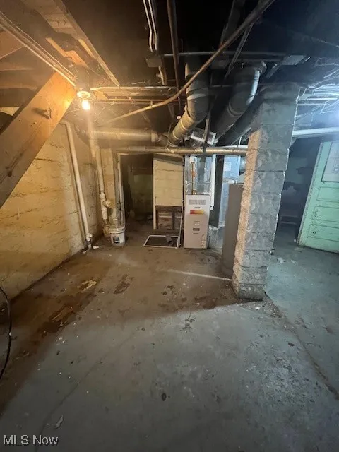 Unfinished below grade area with water heater