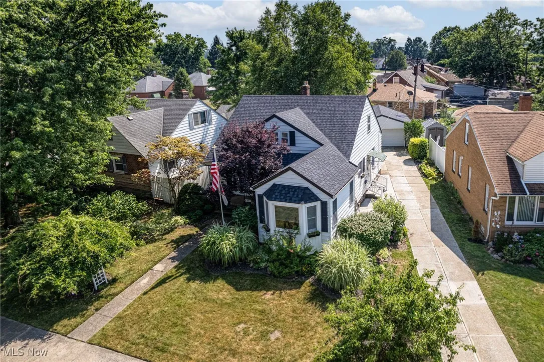Aerial perspective of suburban area