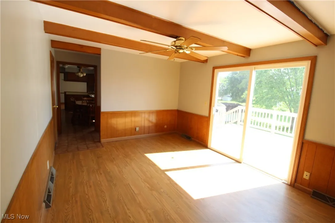 Family Room leads to deck and back yard.