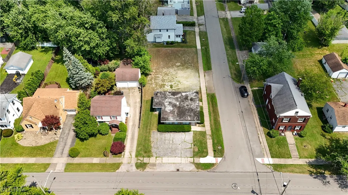 Aerial view of residential area