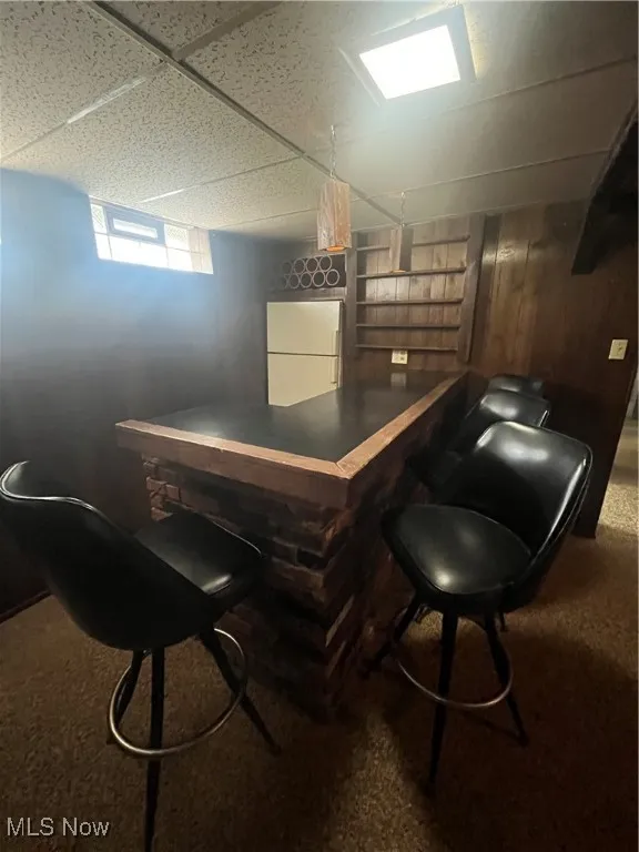 Wet bar in basement