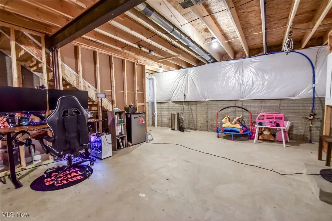 View of unfinished basement