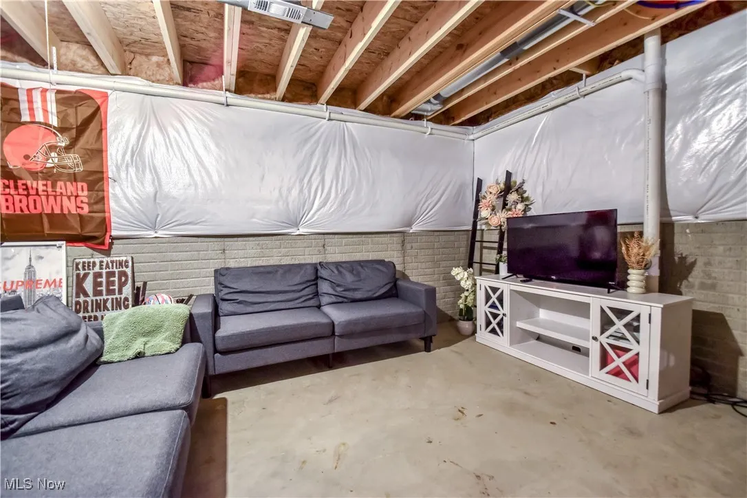 View of unfinished basement