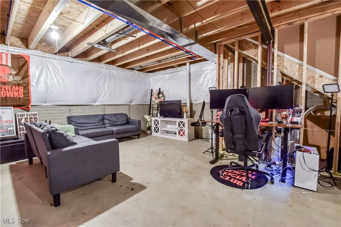 View of unfinished basement