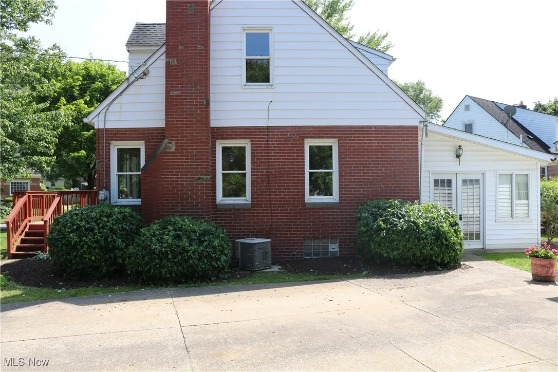 Driveway side of house