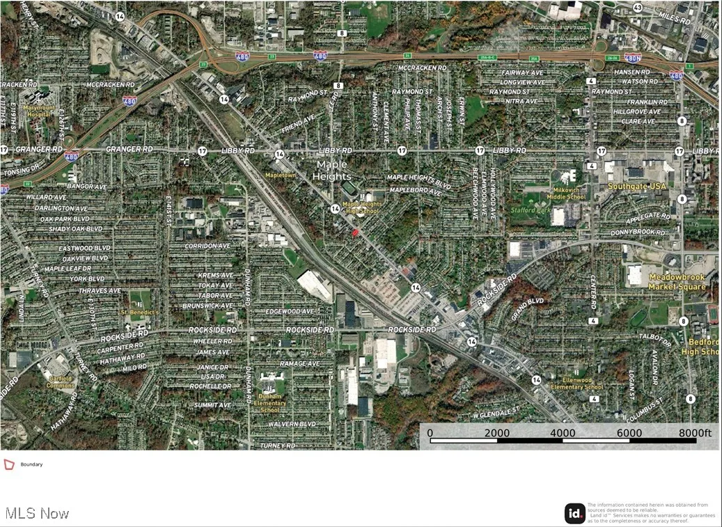 Aerial overview of property's location