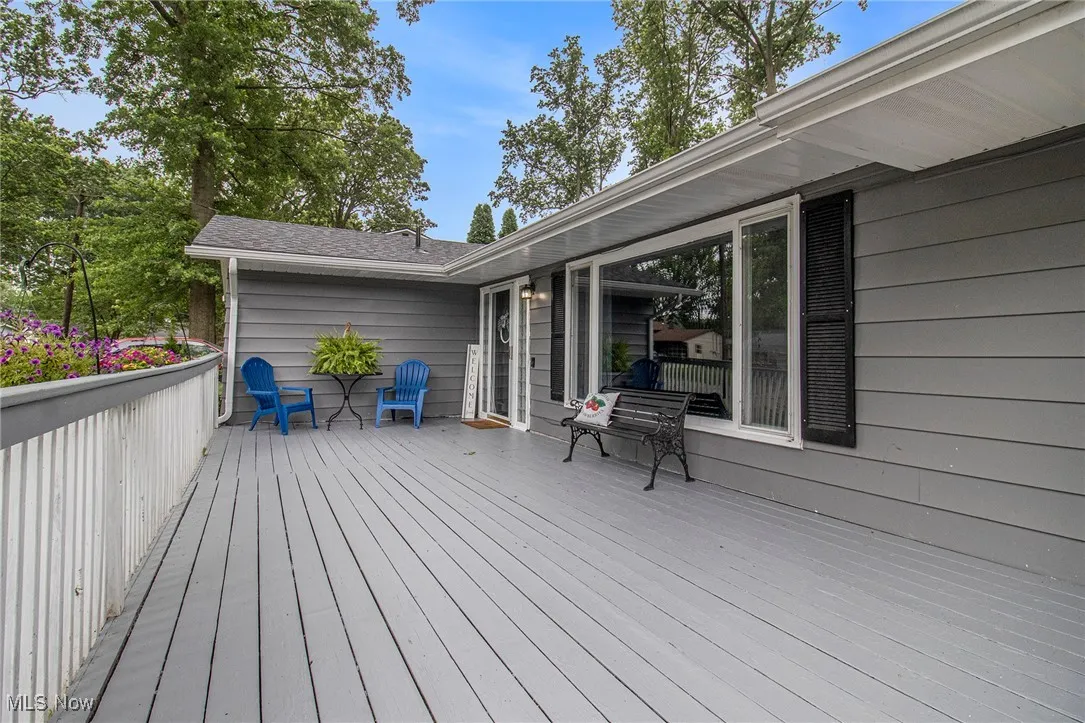 View of wooden deck