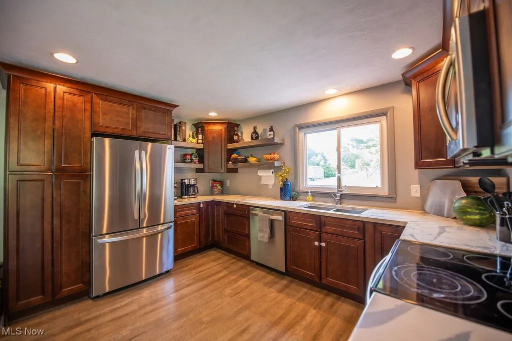 Kitchen area view with appliances