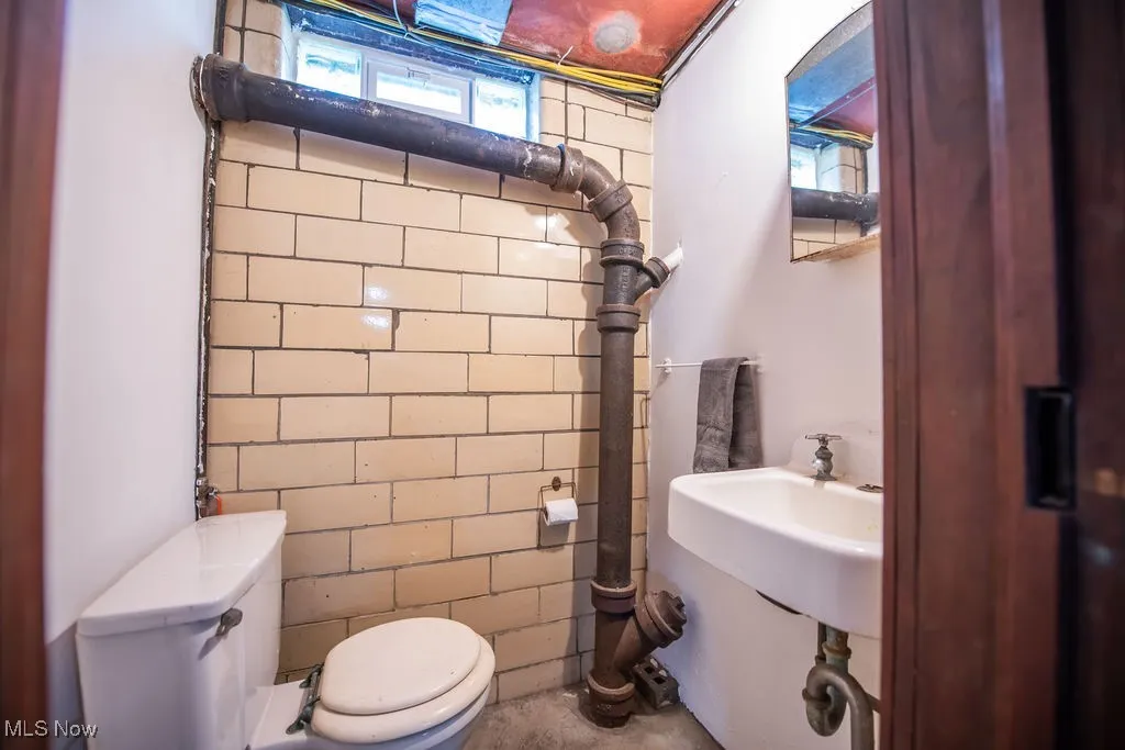 View of bathroom area in basement