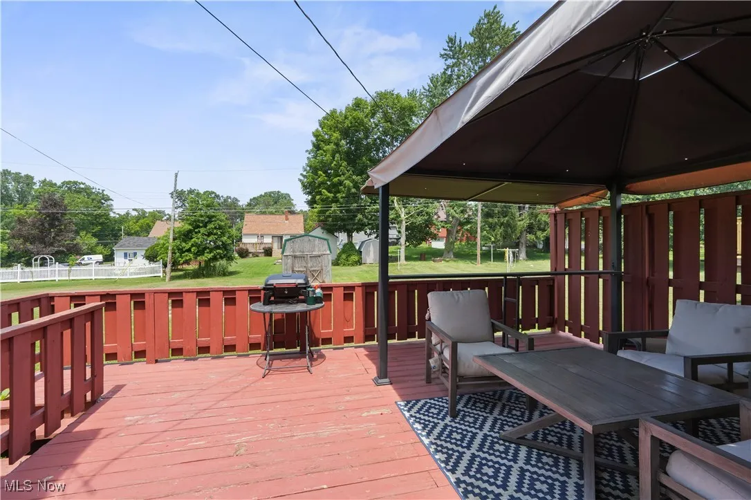 Deck with a storage unit