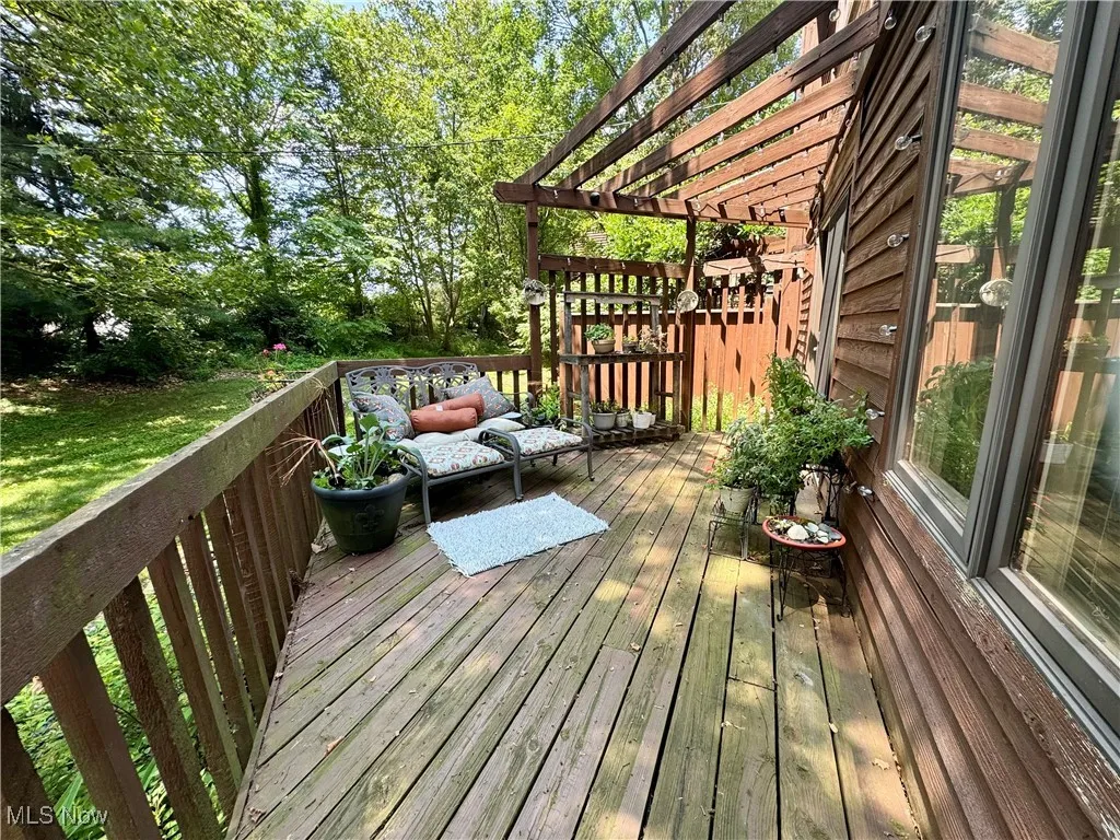 Wooden deck with a pergola