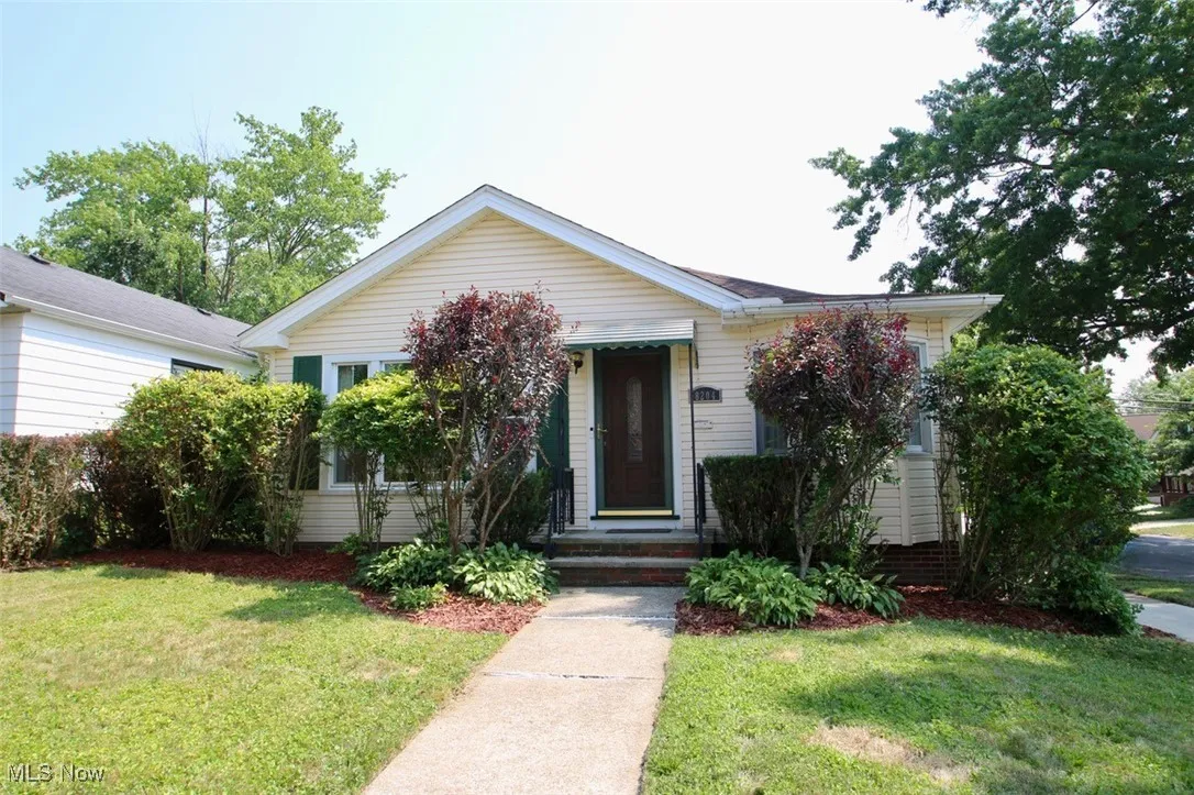 View of front of home with a front lawn