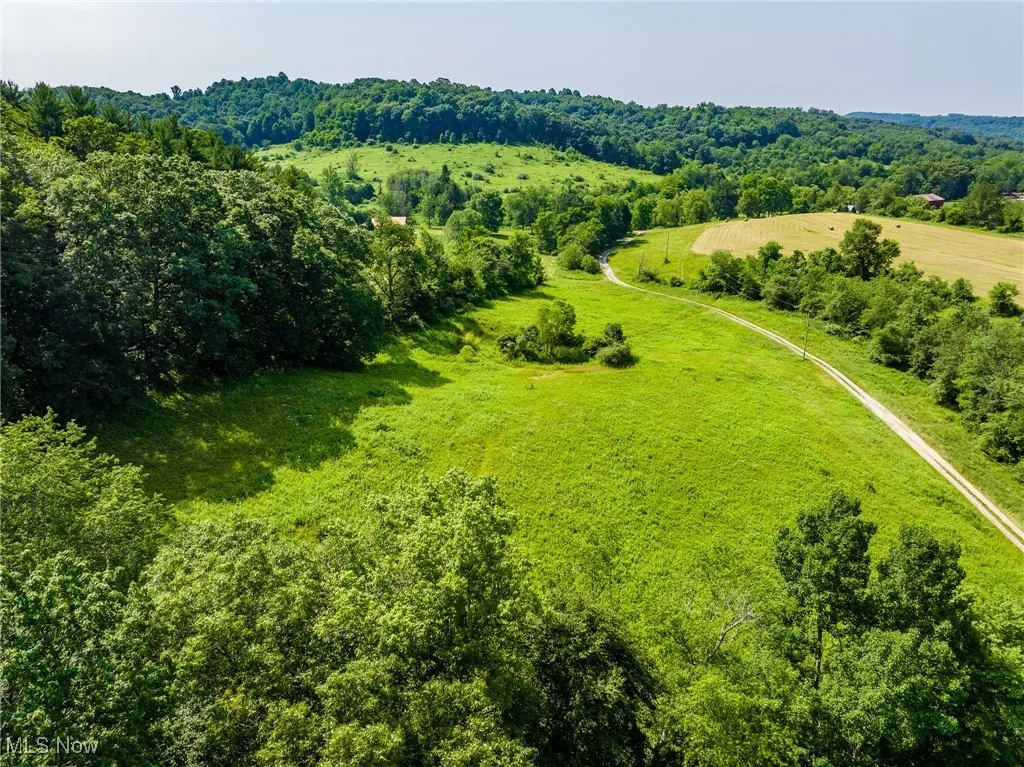 Aerial view of sparsely populated area