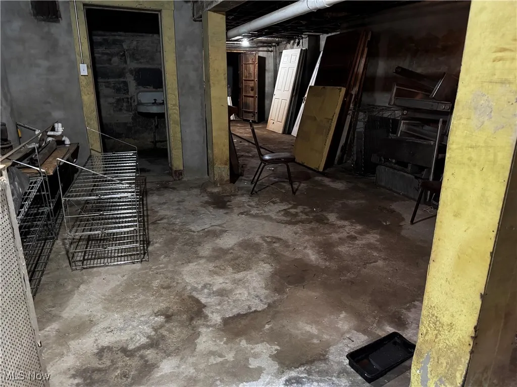 View of unfinished basement