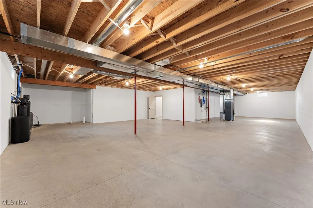 Basement with heating unit