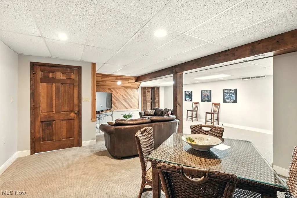 Rec Room with Eating Area and New Carpet