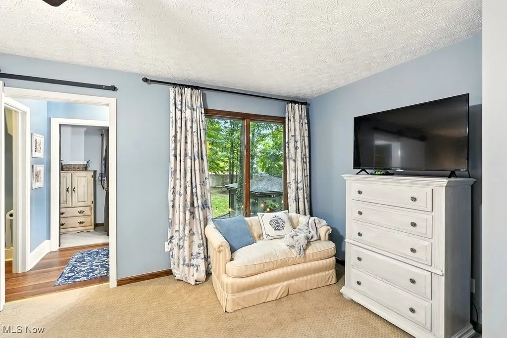 Master Bedroom with Barn Door and New Carpet