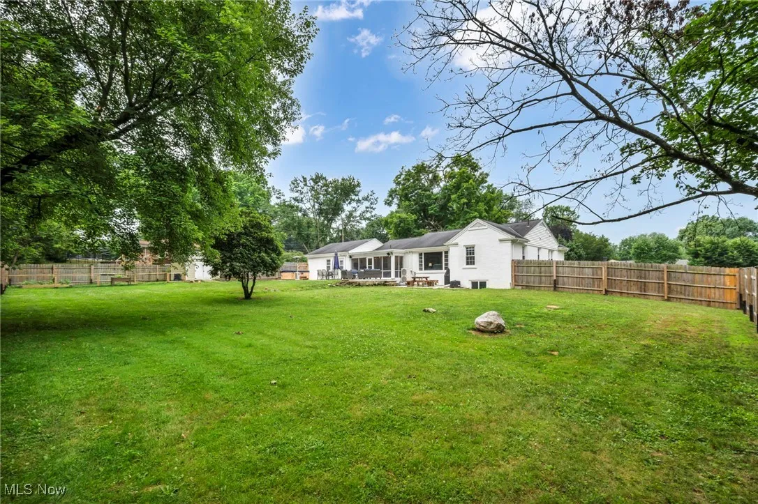 View of fenced backyard