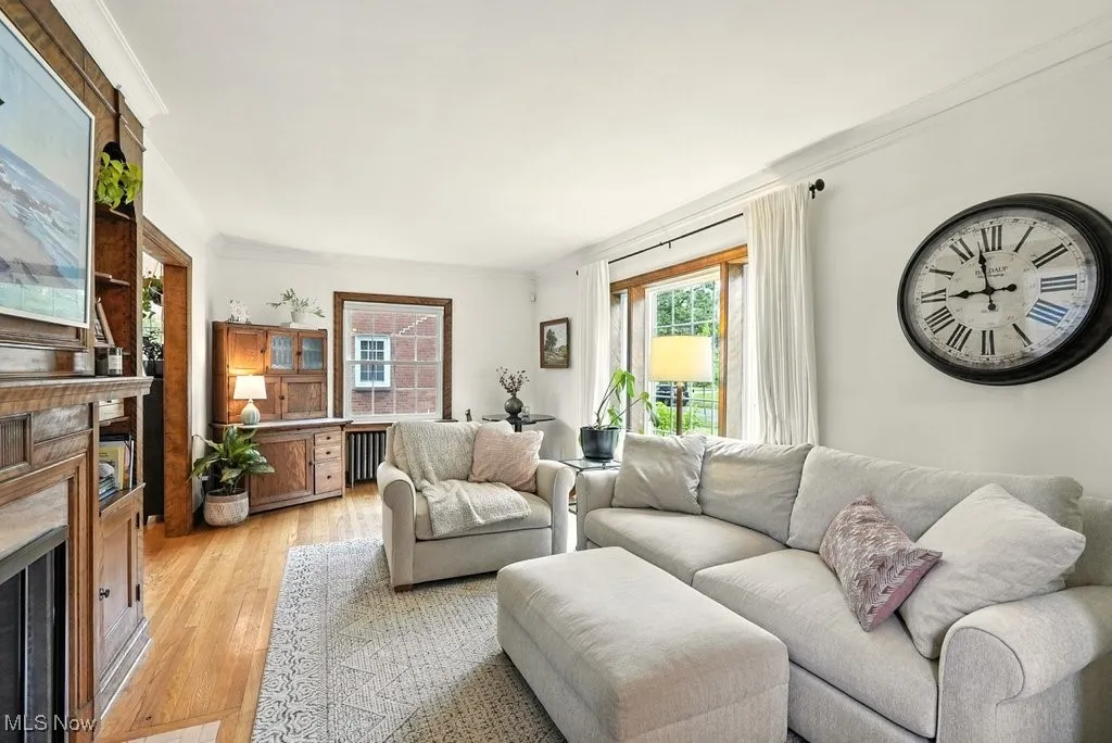 View of living room and front picture window