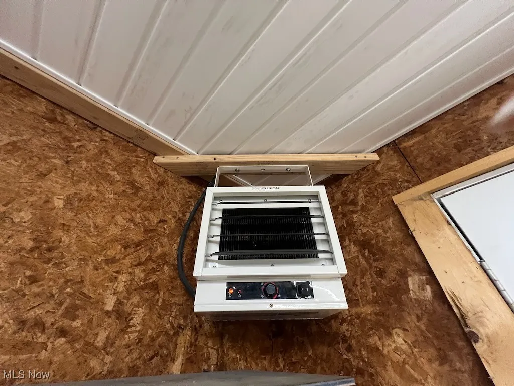 Detailed view of the garage heating unit