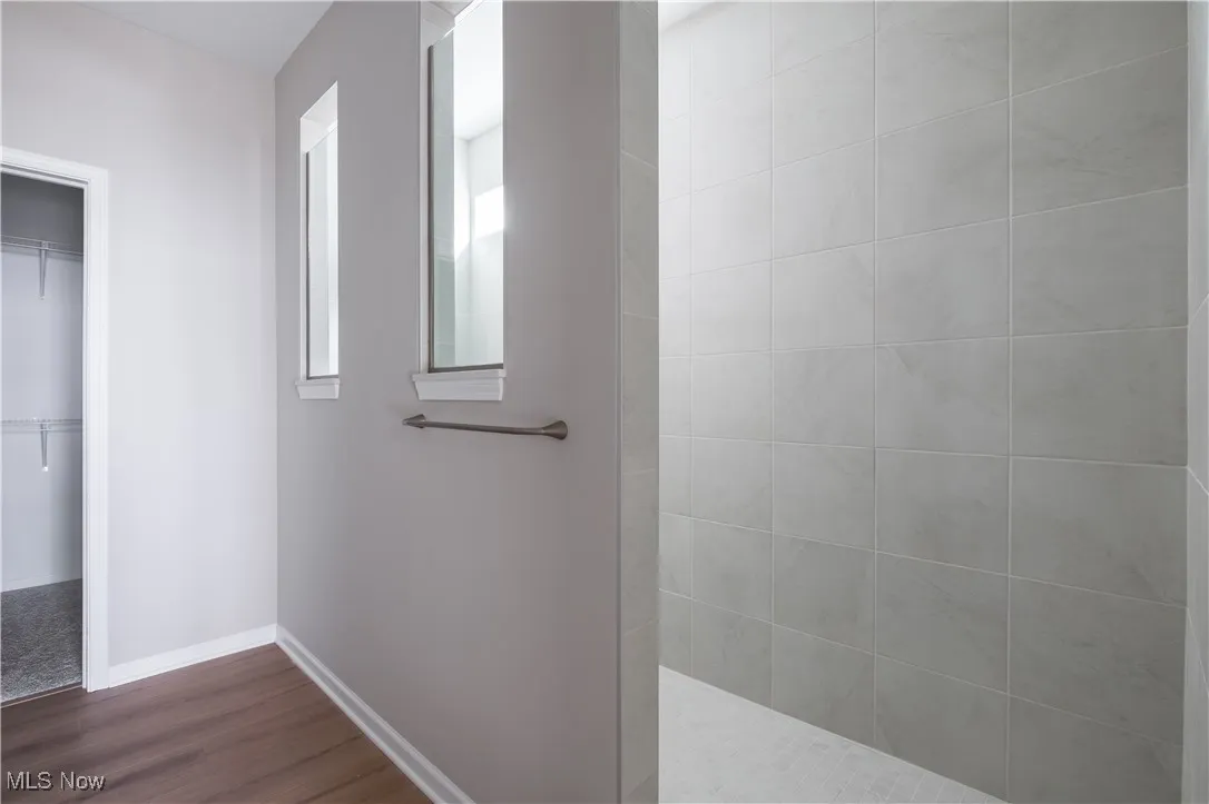 Beautiful tiled walk-in shower.