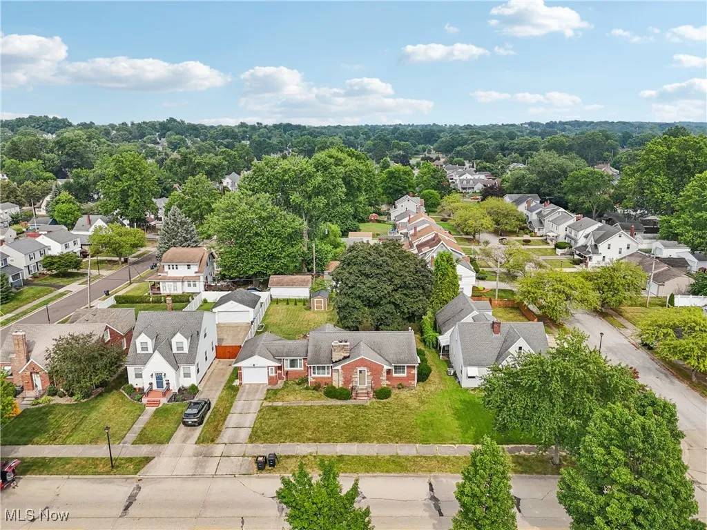 Aerial view of residential area