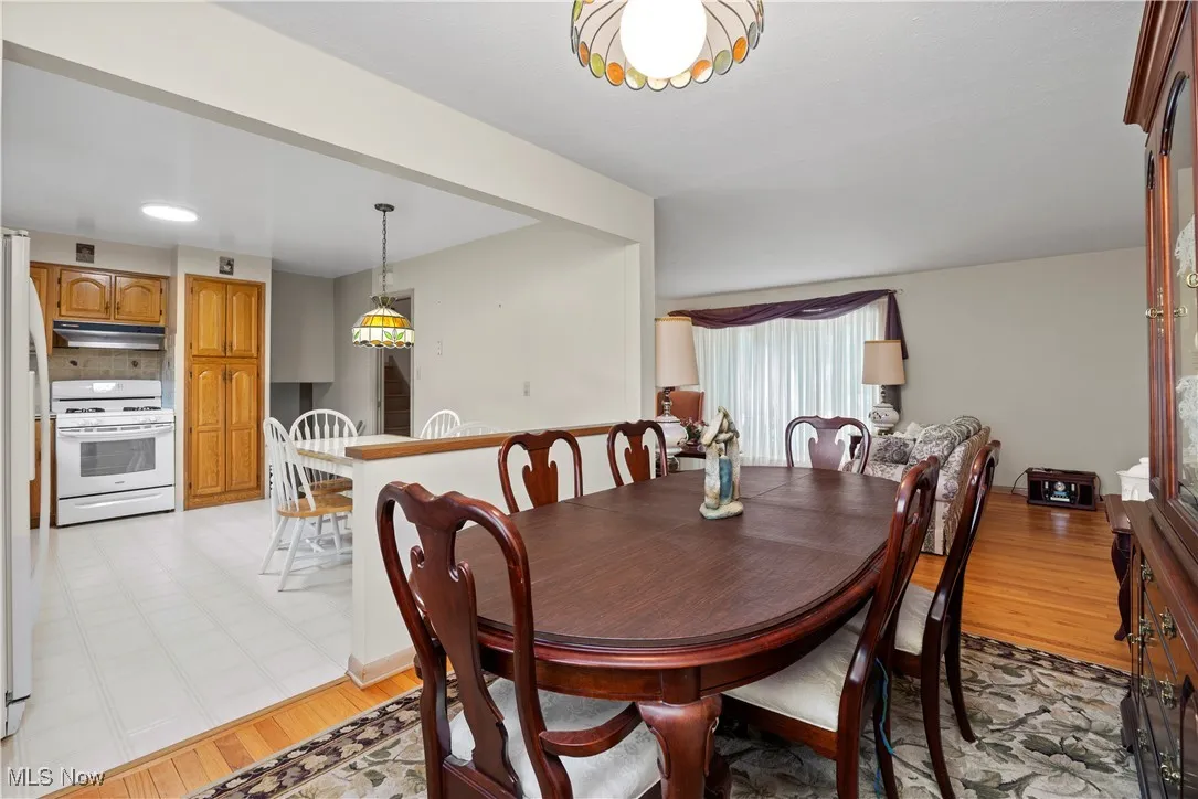Dining space featuring light wood-type flooring