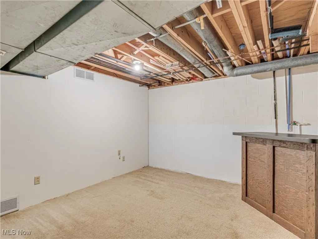 Semi finished rec room in basement