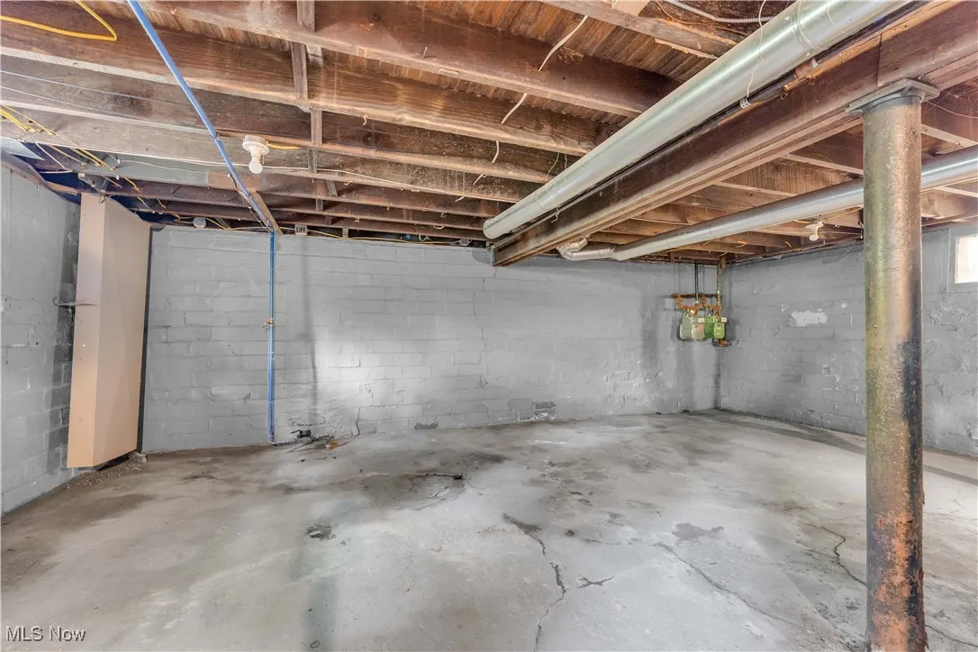 View of unfinished basement