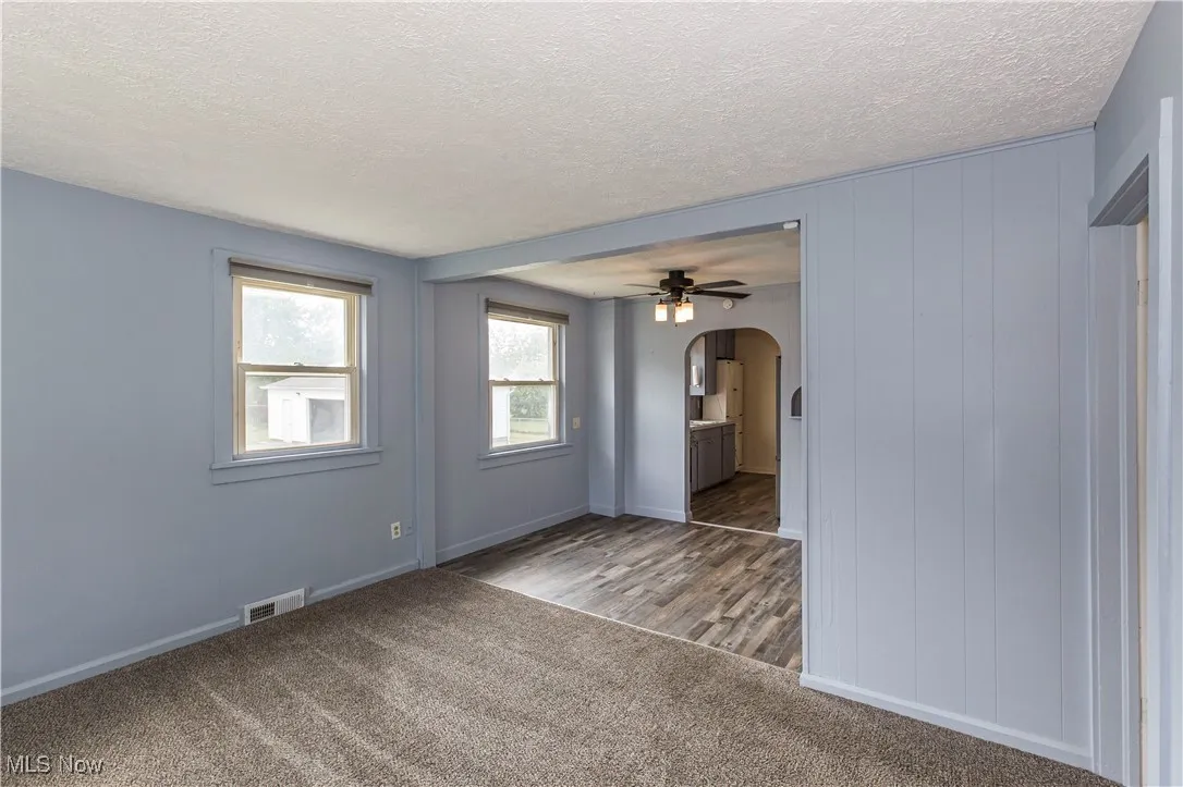 Walking in to the living room from the front door.