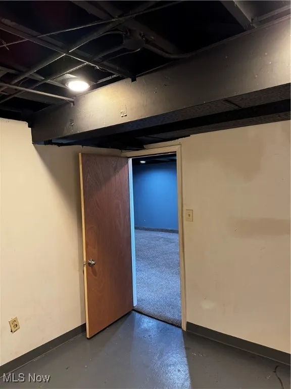Finished below grade area featuring baseboards