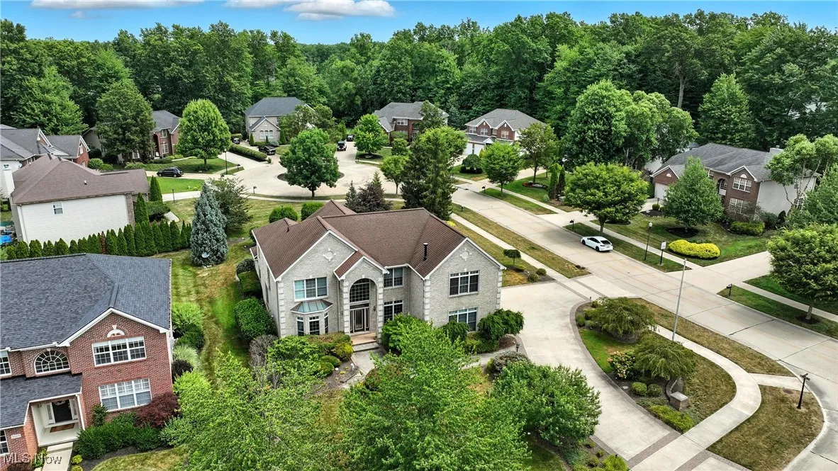 Aerial view of residential area