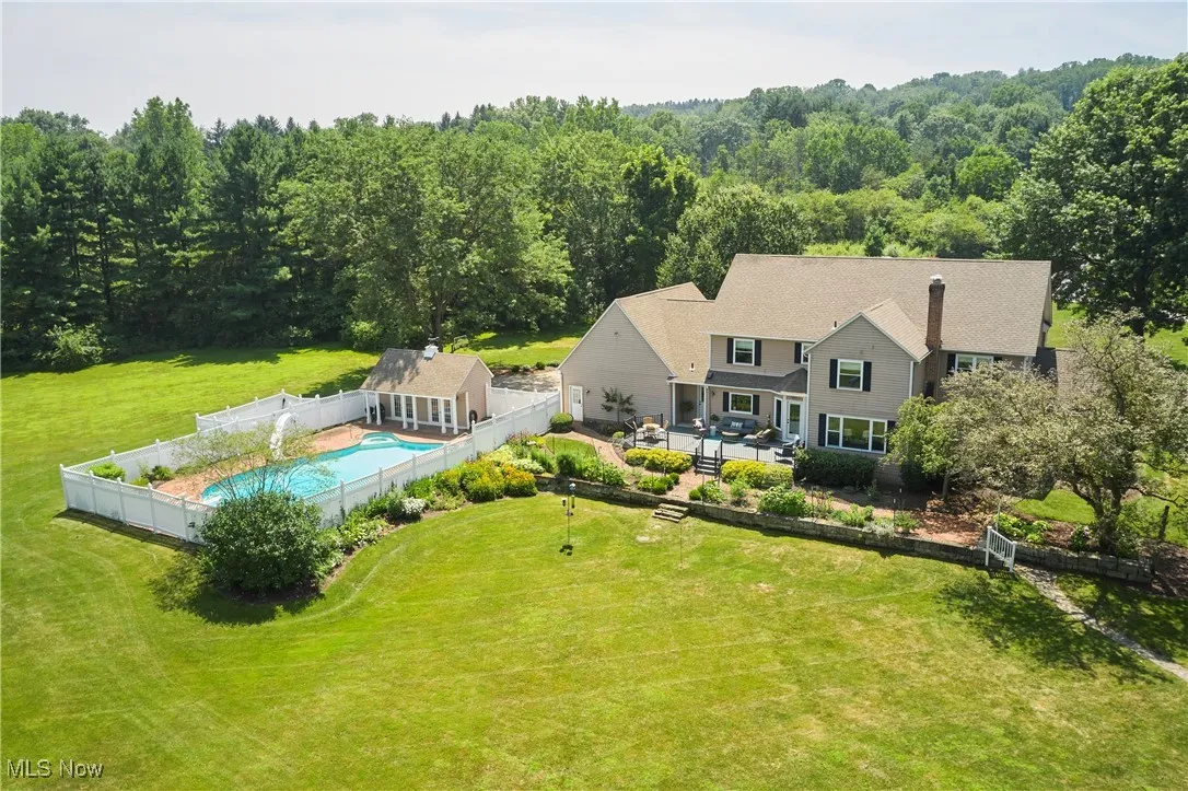 View of subject property with a pool
