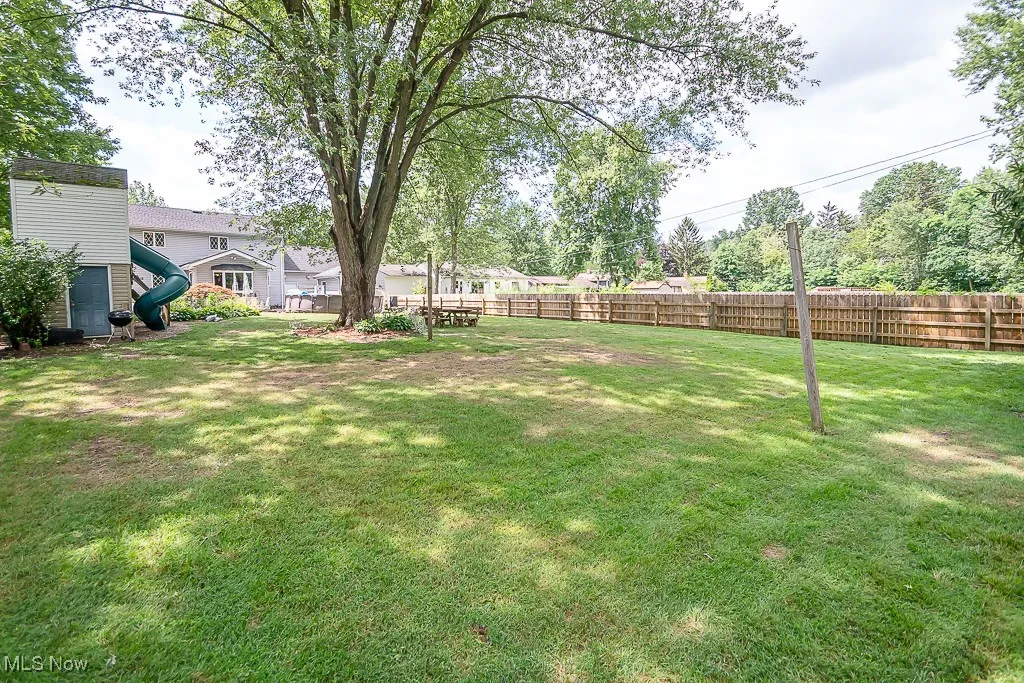 View of fenced backyard
