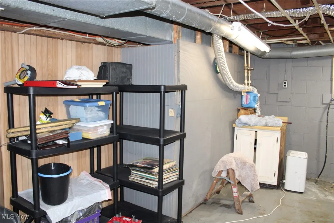 View of unfinished basement