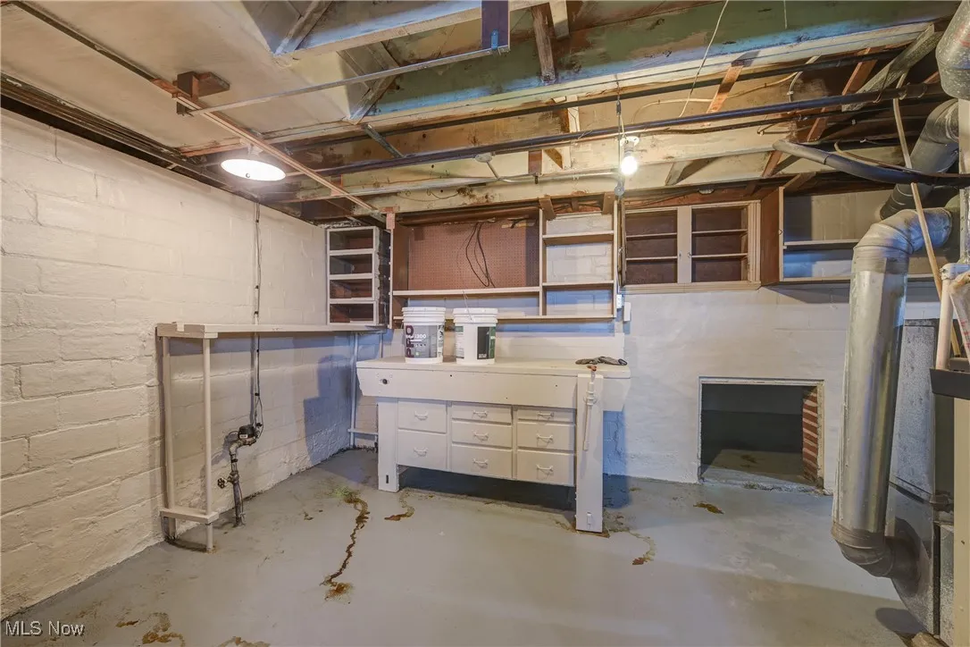 View of unfinished basement