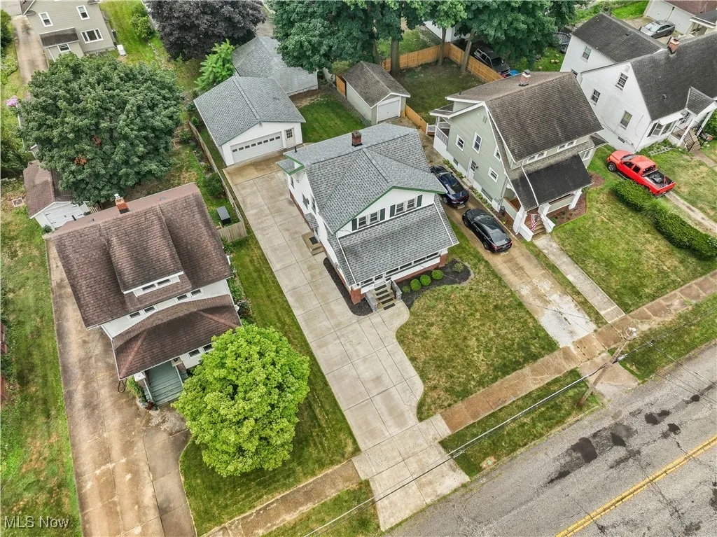 Aerial view of residential area