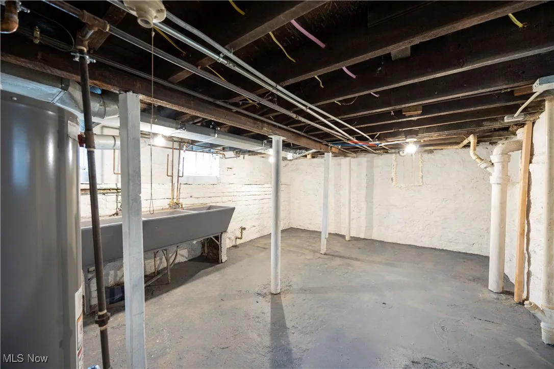 Basement with water heater