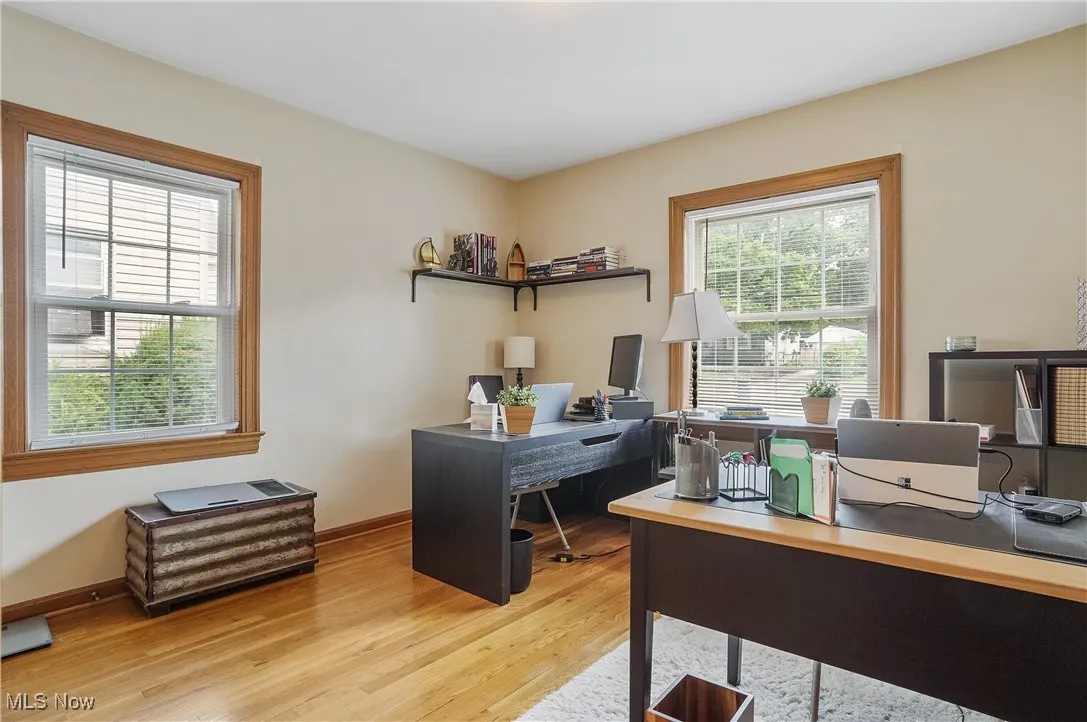 Second main level bedroom being used as an office