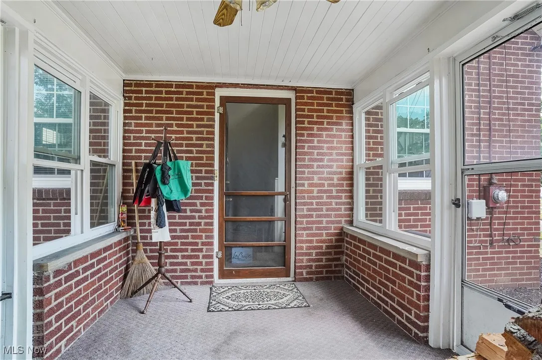 Breezeway off the kitchen between the attached garage and the house