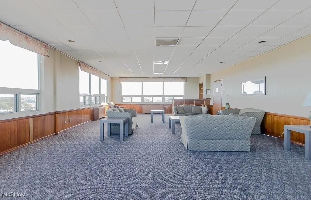 Building rooftop lounge