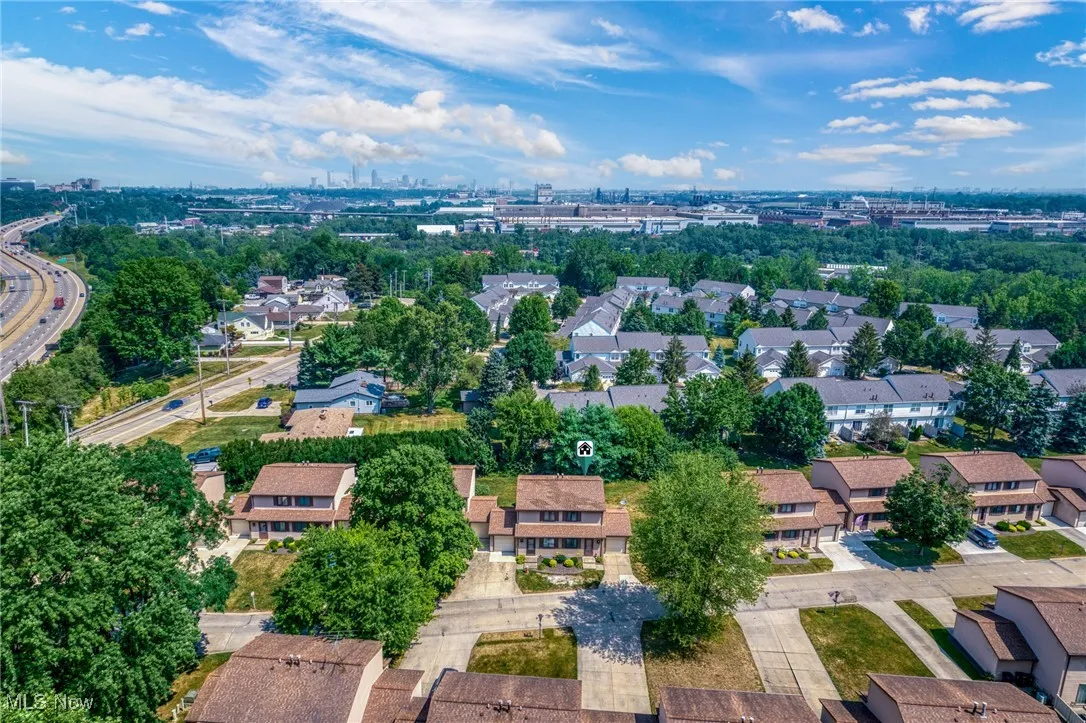 Aerial view of residential area