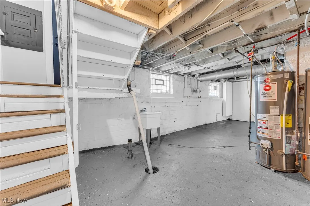 Below grade area with water heater