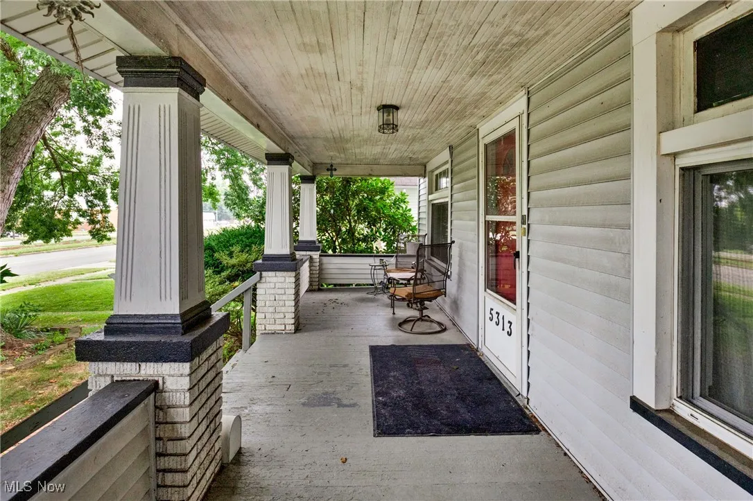 View of covered porch