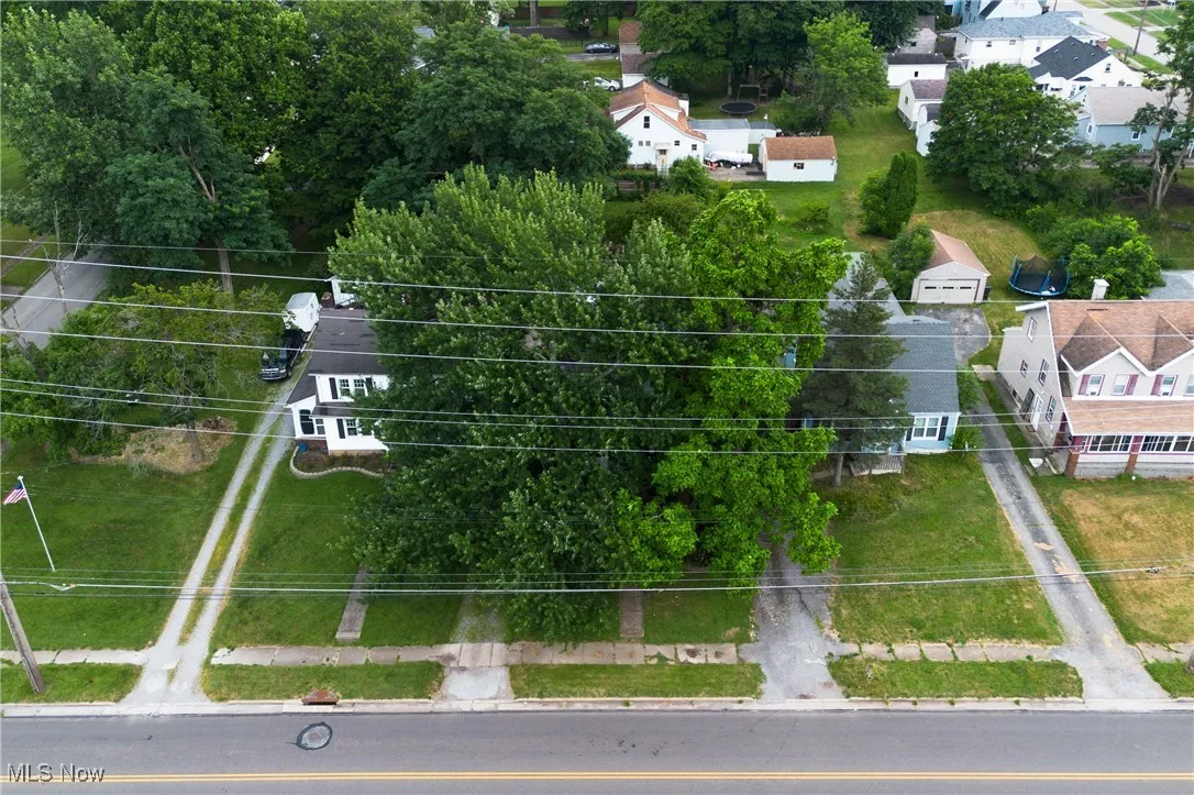 Aerial perspective of suburban area