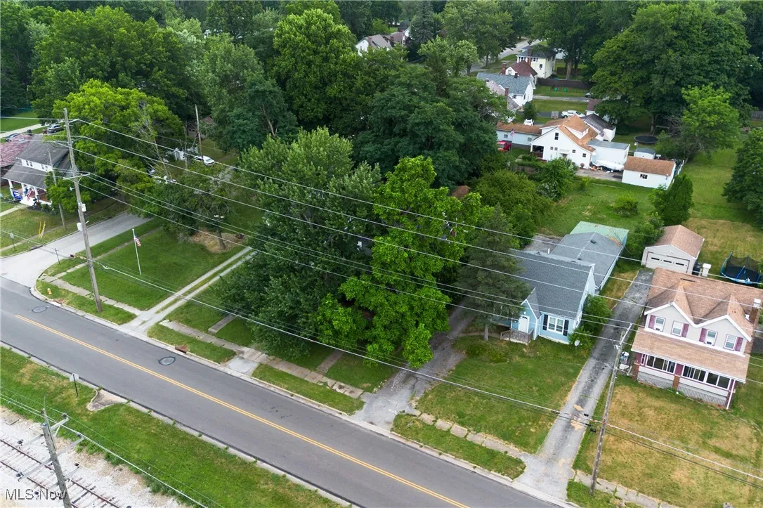 Aerial perspective of suburban area